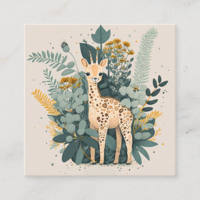 Carte D'accompagnement Jolie girafe dans le jardin (Devant)