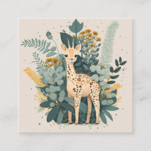 Carte D'accompagnement Jolie girafe dans le jardin