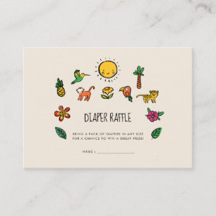 Carte D'accompagnement Jolie tomette Baby shower de la jungle tropicale