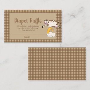 Carte D'accompagnement Jolie vache au-dessus du raffle de couche lune