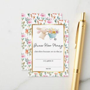 Carte D'accompagnement Jolies Fleurs Sauvages de Petit Lapin Devinez Comb