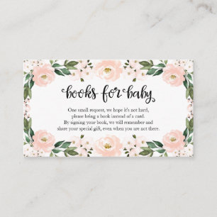 Carte D'accompagnement Jolis livres floraux roses pour bébé pour Baby Sho