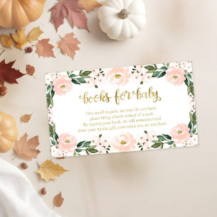 Carte D'accompagnement Jolis livres floraux roses pour bébé pour Baby Sho