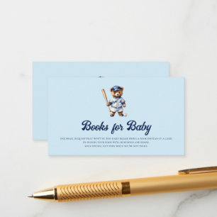 Carte D'accompagnement Jolis livres Teddy Baseball pour bébé Insert