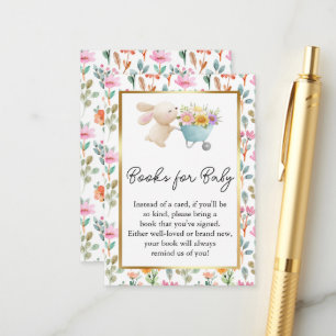 Carte D'accompagnement Jolis petits livres de fleurs sauvages de lapin po