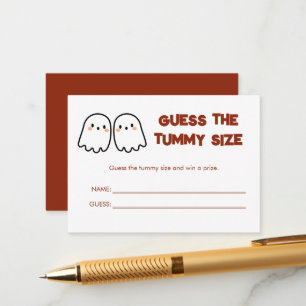 Carte D'accompagnement Jote Ghost Twins Baby shower Guess Tummy Size Jeu