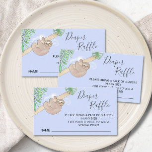 Carte D'accompagnement Jote Sloth Boy's Baby shower Diaper Raffle