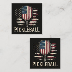 Carte D'accompagnement Joueur de Pickleball Drapeau américain Rétro Paddl
