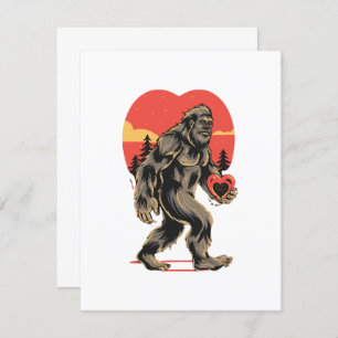 Carte D'accompagnement jour des valentines du coeur de bigfoot