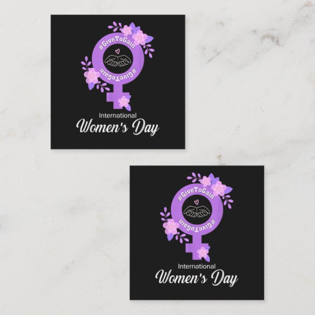 Carte D'accompagnement Journée internationale des femmes 8 mars (Devant / Derrière)