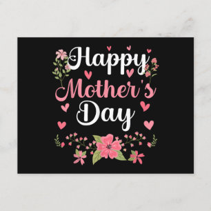 Carte D'accompagnement Joyeuse fête des mères maman mignonne Florale femm