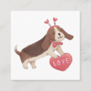 Carte D'accompagnement Joyeuse Saint-Valentin avec Puppy