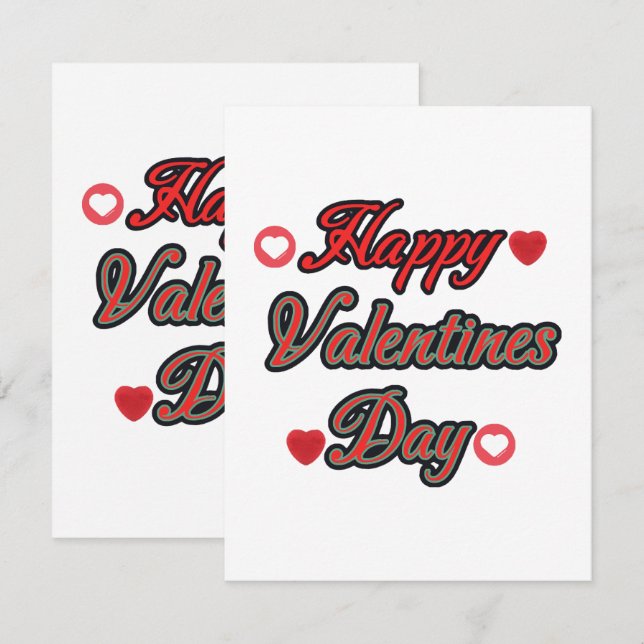 Carte D'accompagnement Joyeuse Saint-Valentin pour le cadeau (Devant / Derrière)