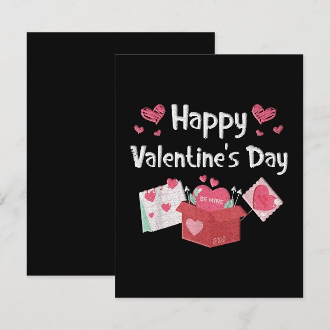 Carte D'accompagnement Joyeuse Saint-Valentin Sois Mienne Cœurs Mignons (Devant / Derrière)