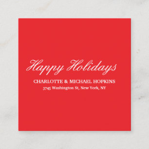 Carte D'accompagnement Joyeuses Fêtes Joyeux Noël Rouge Éclatant Famille
