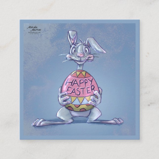 Carte D'accompagnement Joyeuses Pâques Lapin (Devant)