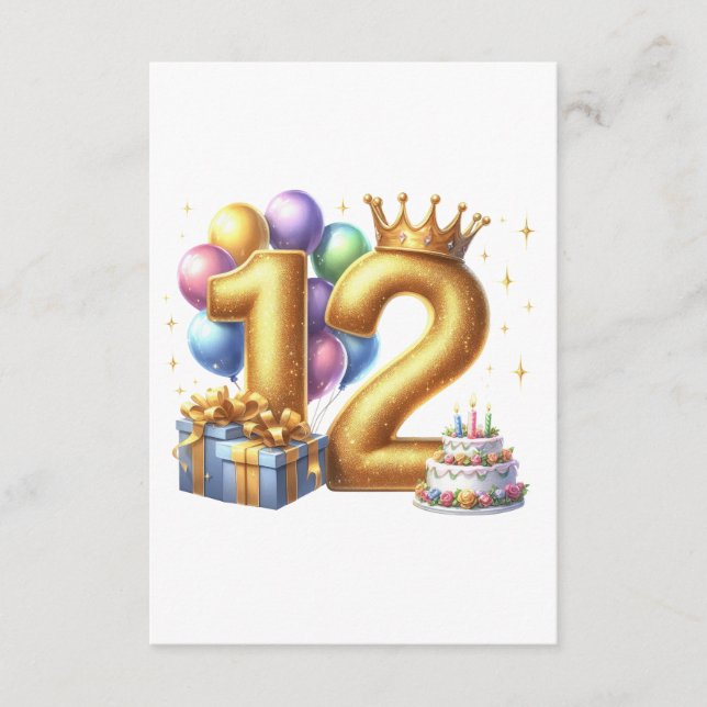 Carte D'accompagnement Joyeux 12e anniversaire (Devant)