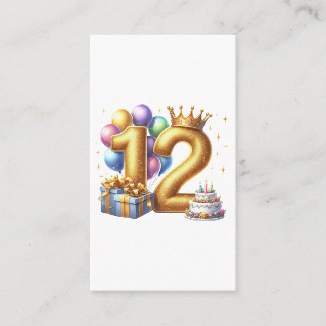 Carte D'accompagnement Joyeux 12e anniversaire (Devant)