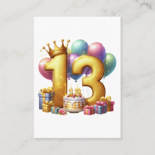 Carte D'accompagnement Joyeux 13e anniversaire