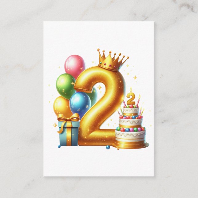 Carte D'accompagnement Joyeux 2ème anniversaire (Devant)