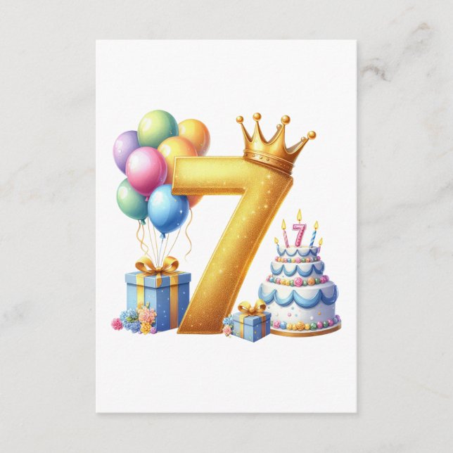 Carte D'accompagnement Joyeux 7ème Anniversaire (Devant)