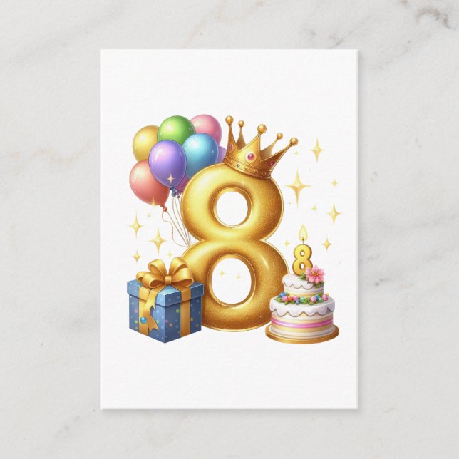 Carte D'accompagnement Joyeux 8e Anniversaire (Devant)