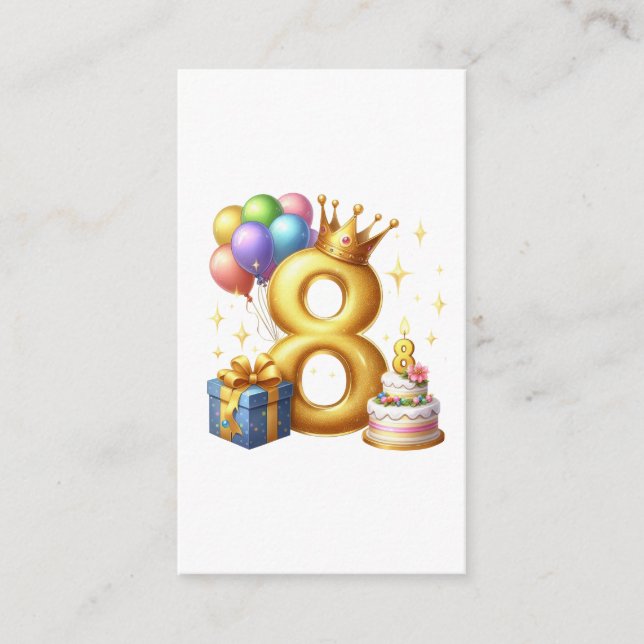 Carte D'accompagnement Joyeux 8e Anniversaire (Devant)