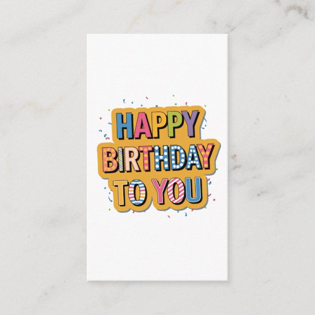 Carte D'accompagnement Joyeux anniversaire à motifs (Devant)