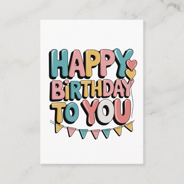 Carte D'accompagnement Joyeux Anniversaire Bulles (Devant)