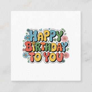 Carte D'accompagnement Joyeux Anniversaire Floral Groovy