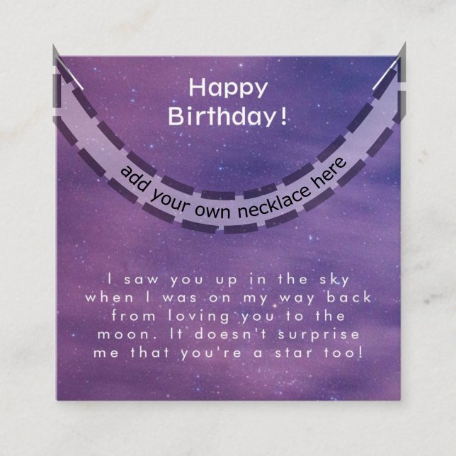 Carte D'accompagnement Joyeux Anniversaire Galaxy Love You Jewelry Card (Créateur téléchargé)