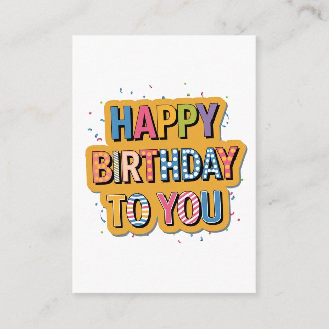 Carte D'accompagnement Joyeux Anniversaire Motif (Devant)