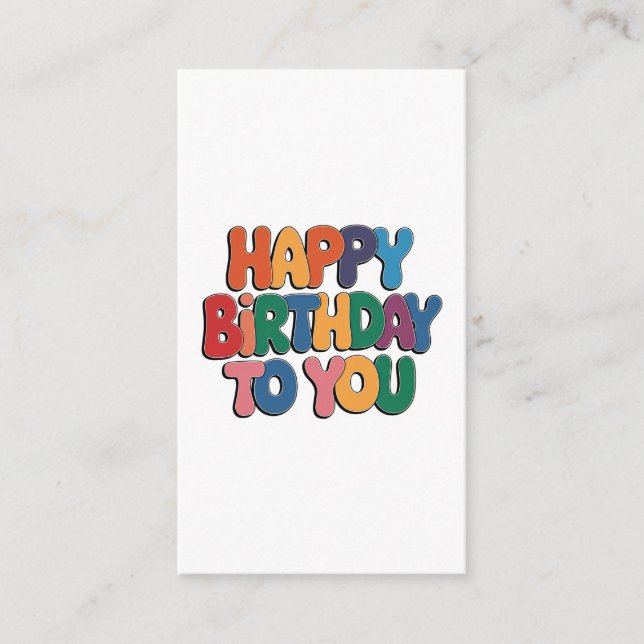 Carte D'accompagnement Joyeux anniversaire rétro (Devant)