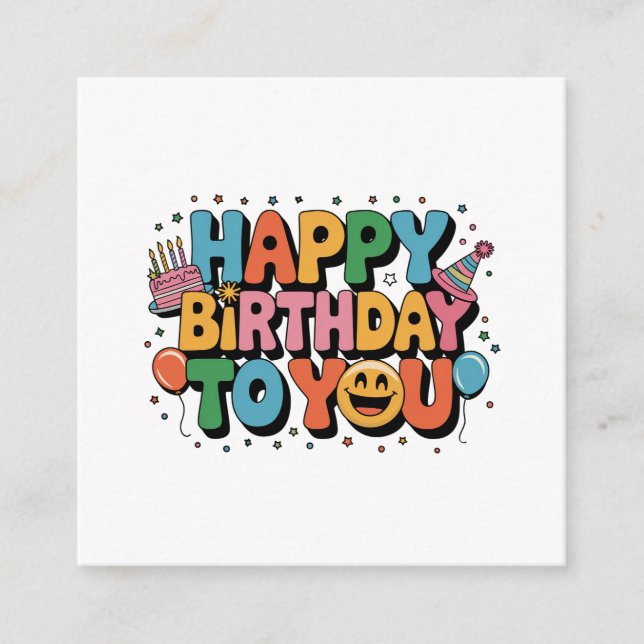 Carte D'accompagnement Joyeux Anniversaire Smiley (Devant)