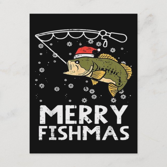 Carte D'accompagnement Joyeux Fish Noël Poisson Pêche Xmas  (Devant)