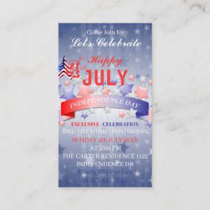 Carte D'accompagnement Joyeux Jour de l'4 juillet patriotique 