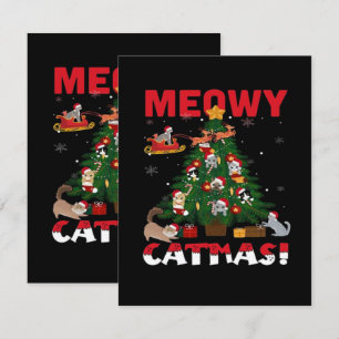 Carte D'accompagnement Joyeux Noël félin