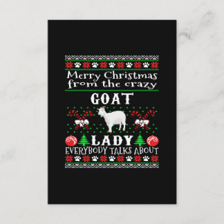 Carte D'accompagnement Joyeux Noël Goat Lady Vilain Cadeau