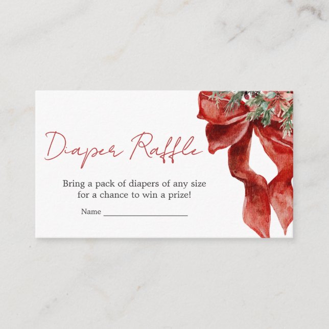 Carte D'accompagnement Joyeux petit Baby shower de Noël Déchets Raffle (Devant)