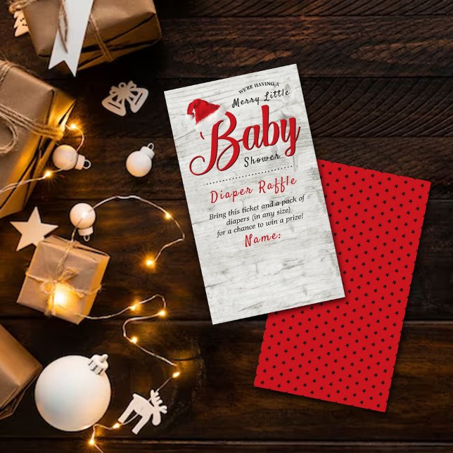 Carte D'accompagnement Joyeux petit Baby shower de Noël Déchets Raffle (Créateur téléchargé)