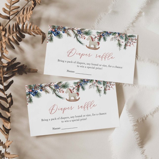 Carte D'accompagnement Joyeux petit Baby shower Roussette de Noël Raffle (Créateur téléchargé)