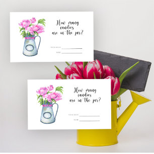 Carte D'accompagnement Jug de fleurs - devinez combien de bonbons dans le