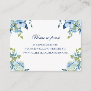 Carte D'accompagnement Juliette Dusty Blue Floral Site Mariage RSVP