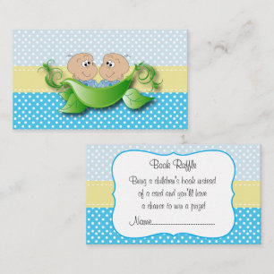 Carte D'accompagnement Jumeaux Bébés - Deux Pois Dans Un Raffle De Livre