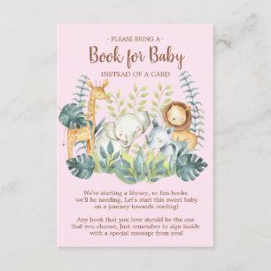 Carte D'accompagnement Jungle Animaux Baby shower Book for Baby Card