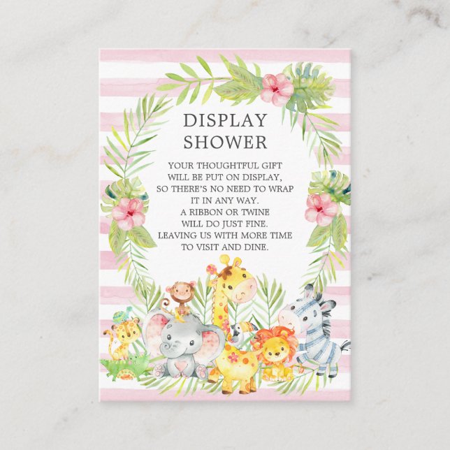 Carte D'accompagnement Jungle Animaux Baby shower Cadeau Afficher douche (Devant)
