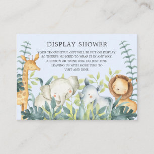 Carte D'accompagnement Jungle Animaux Baby shower Cadeau Afficher douche