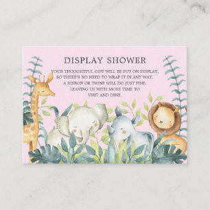 Carte D'accompagnement Jungle Animaux Baby shower Cadeau Afficher douche