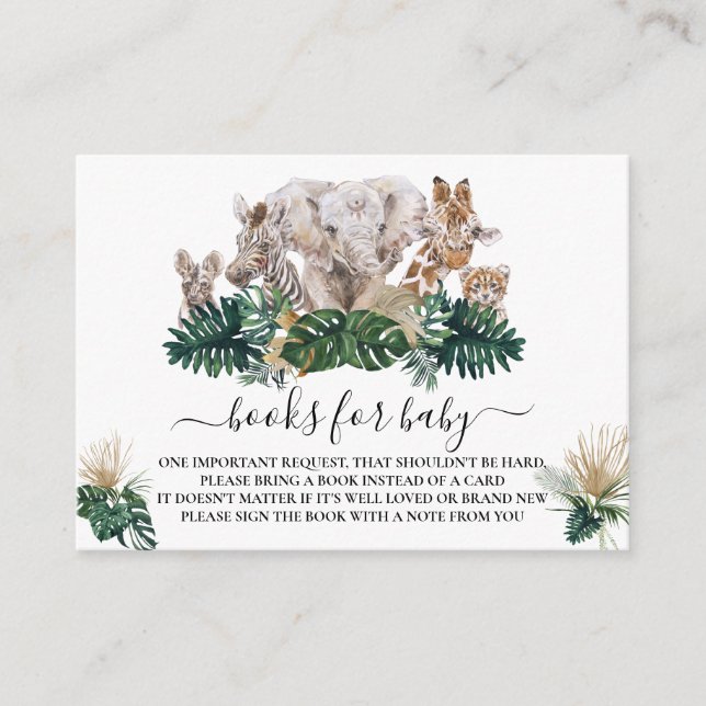 Carte D'accompagnement Jungle Babies Safari Livres africains pour le Baby (Devant)