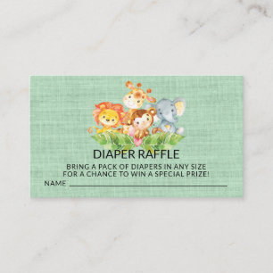 Carte D'accompagnement Jungle Baby Animals Douche Moissonneuse Raffle Tic